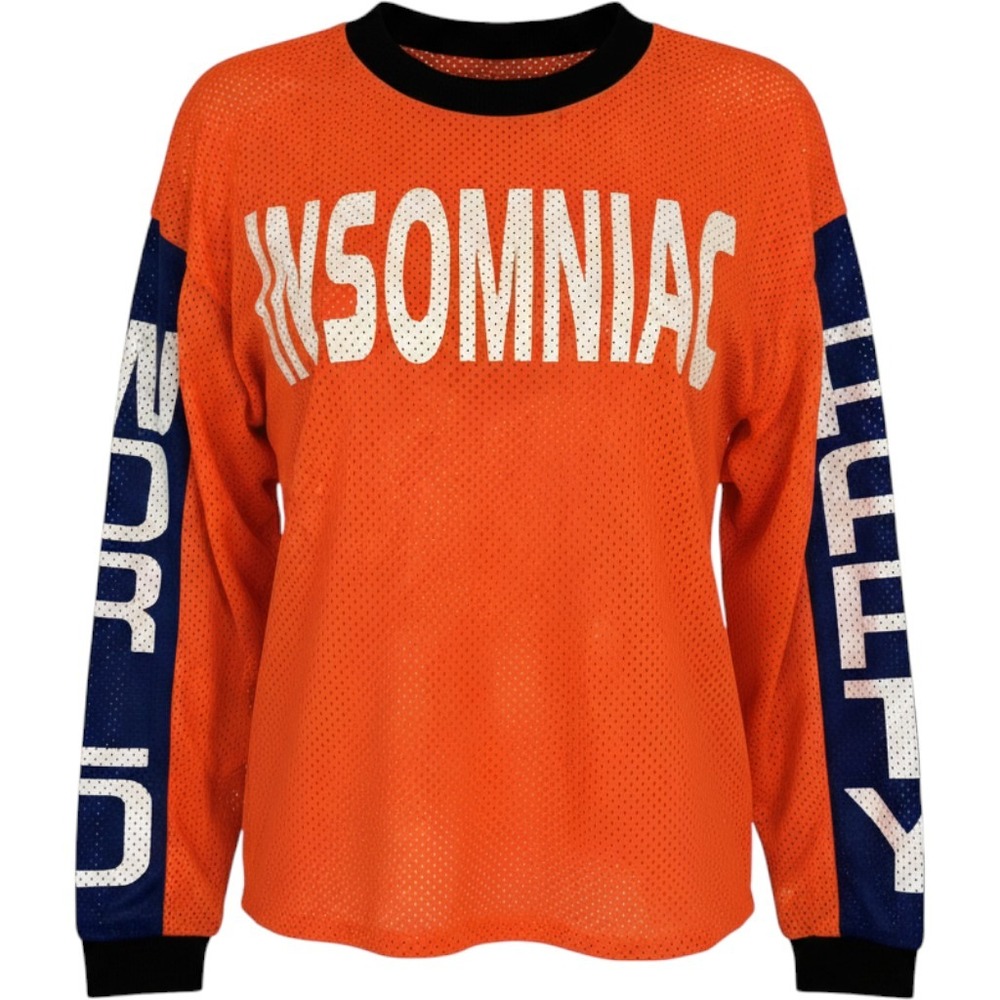 INSOMNIAC WORLD PARTY Rave Orange Blue White Long Sleeve Jersey Top Men's Large